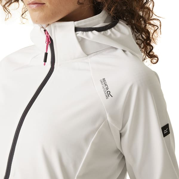 Softshell randonnée REGATTA W BOURDA WHITE (SEAL GREY/FLAMINGO PINK)