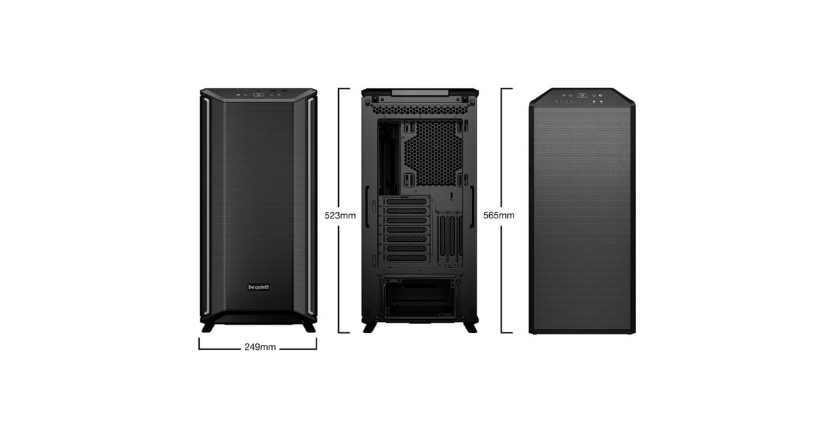 be quiet!Dark Base 701 midi tower behuizing  (Zwart | 2x USB-A | 1x USB-C | RGB | Tempered Glass)