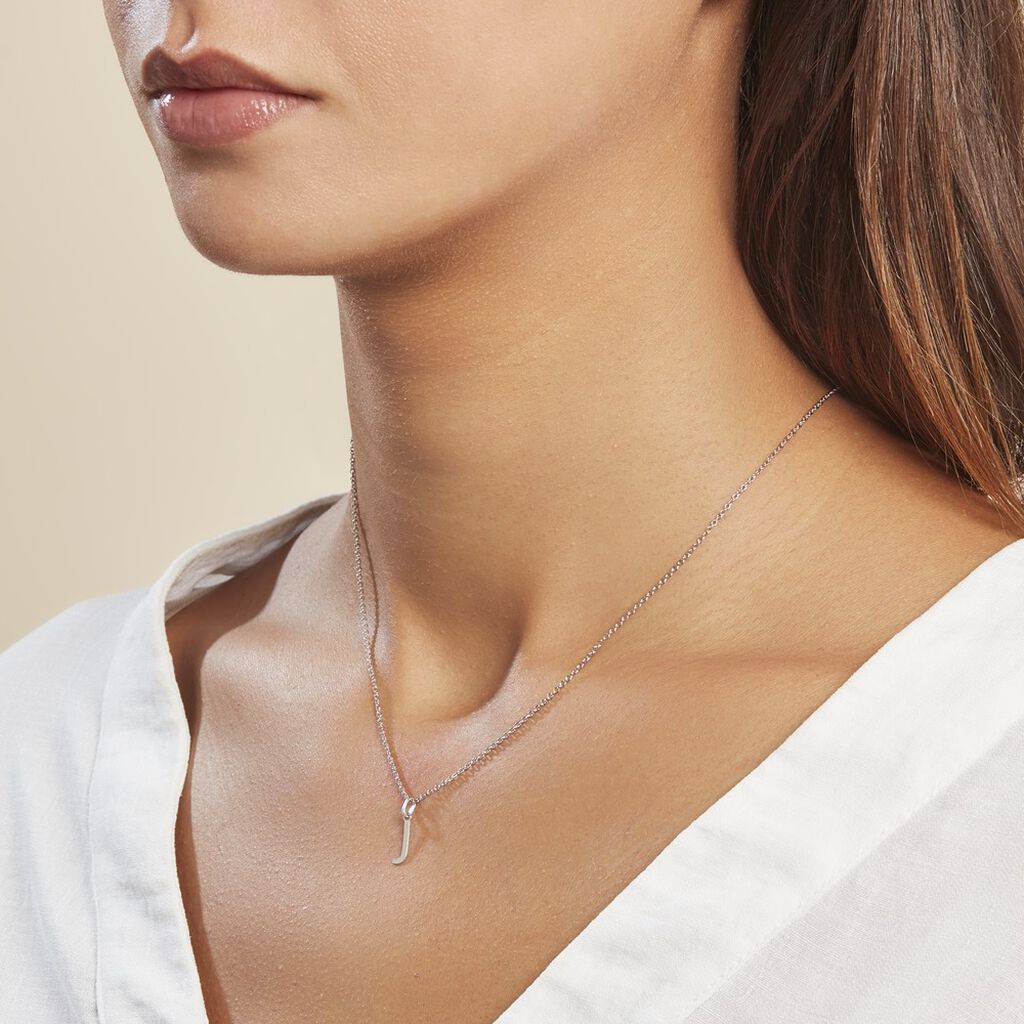 Pendentif Ionia Lettre Or Blanc