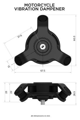 Réducteur de Vibration Quad Lock pour Support Motorcycle Mounts