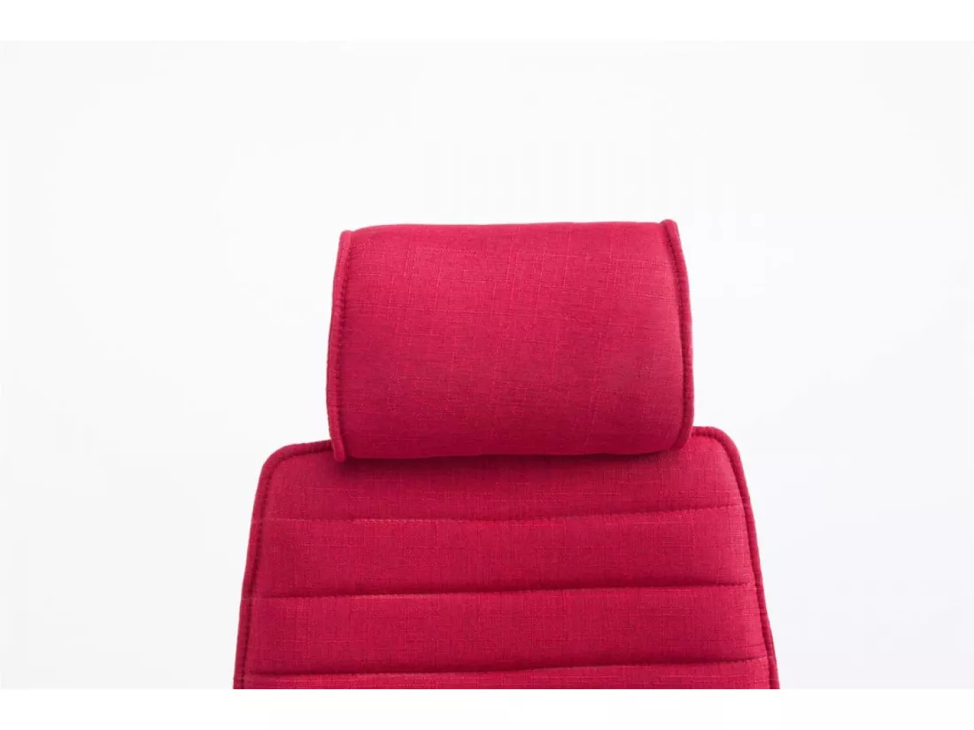 Chaise de bureau - Tissu & Métal chromé - Rouge - Rako