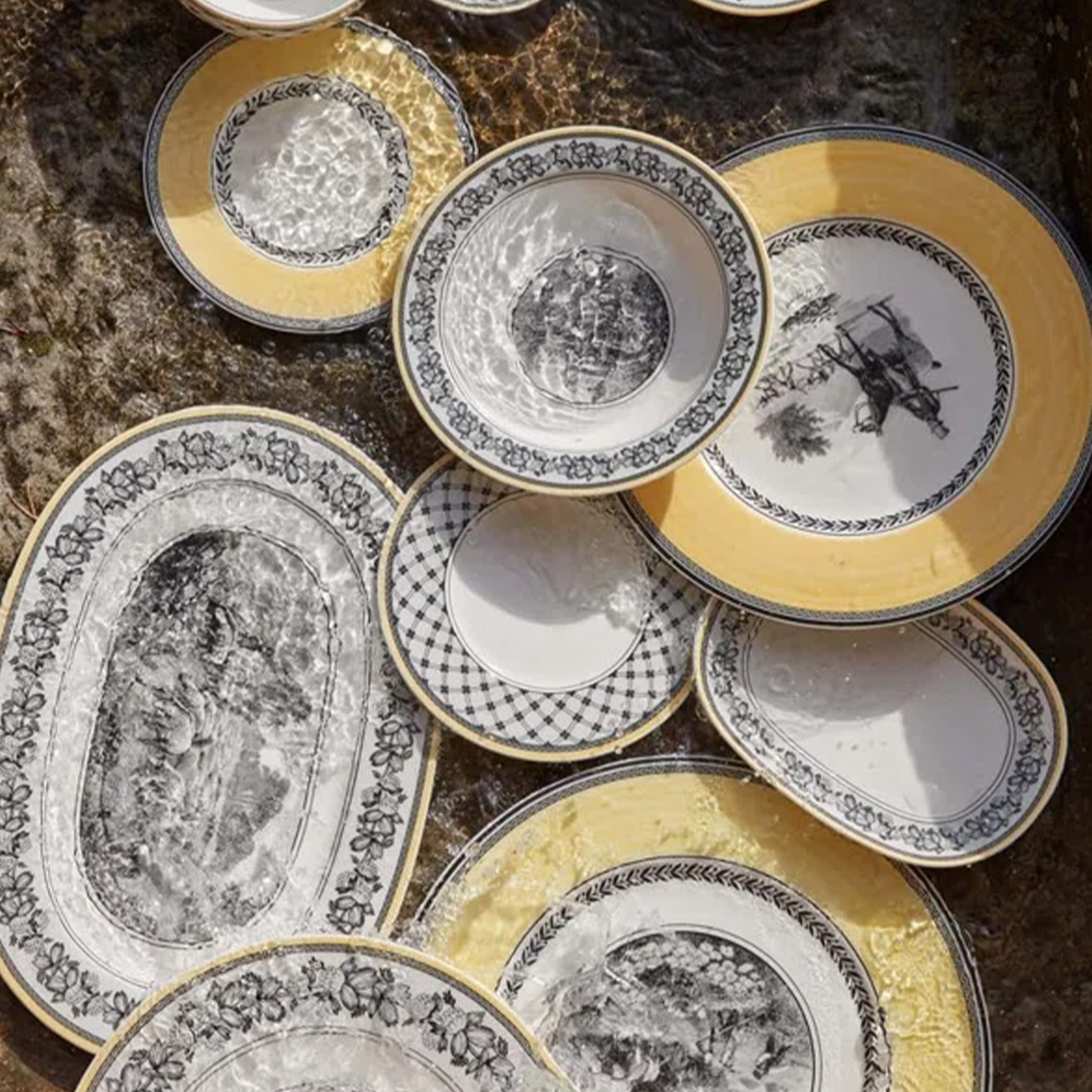 Audun Appetizer and dessert plate Multi-colored, 8.6'', Premium Porcelain