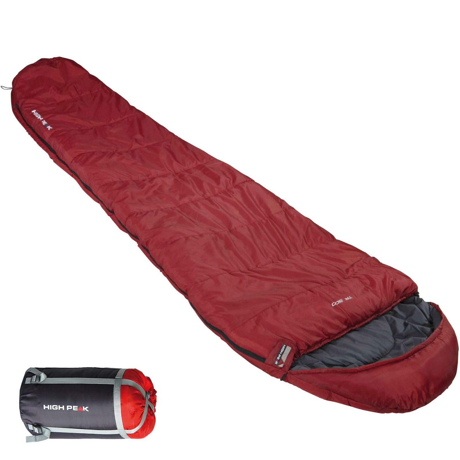 HIGH PEAK Mumien Schlafsack TR 300 Allround Trekking 4 Jahreszeiten Leicht -16°C Variante: RV Links