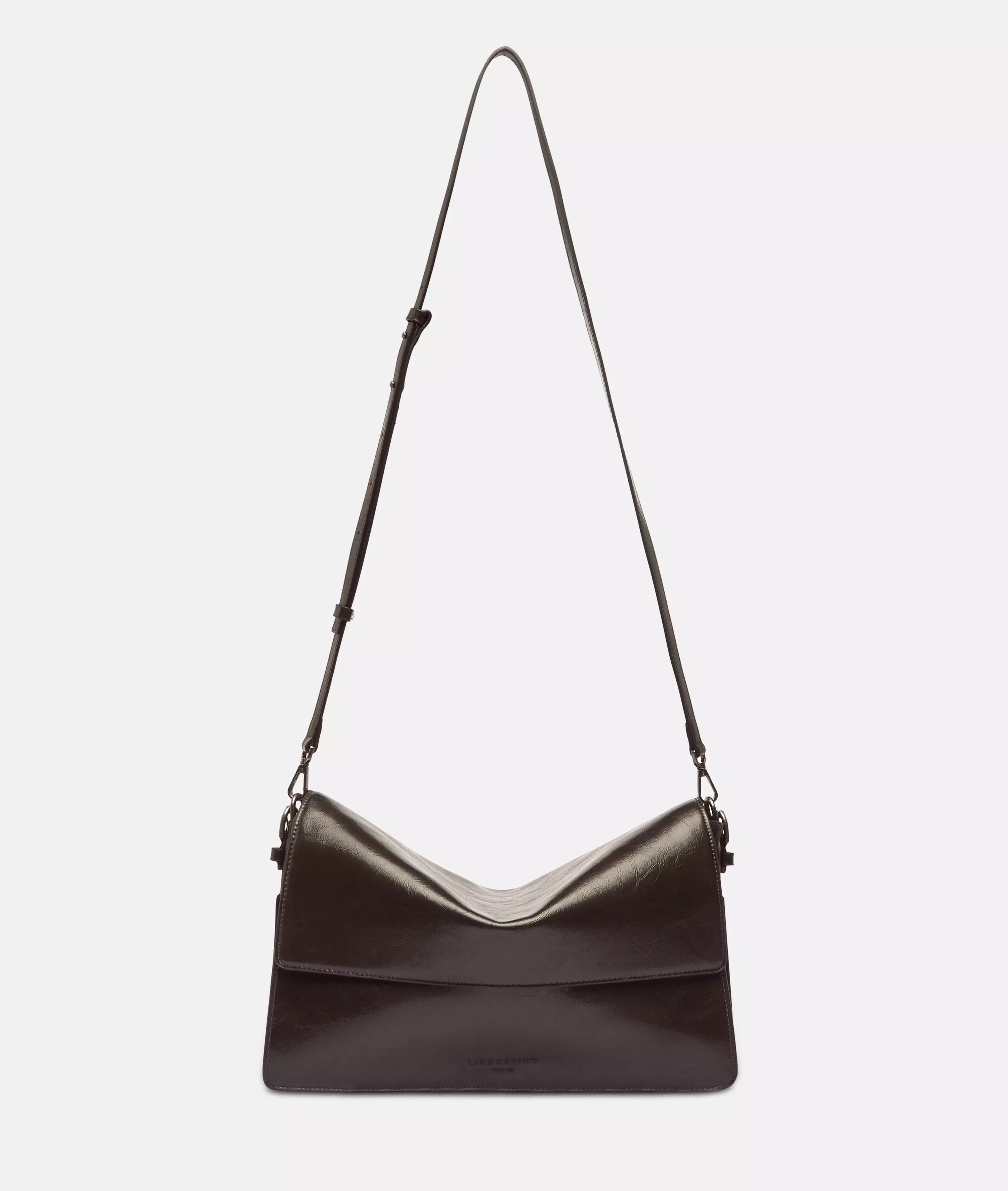 Audrey Crossbody M Spacious shoulder bag in patent leather look with glossy finish