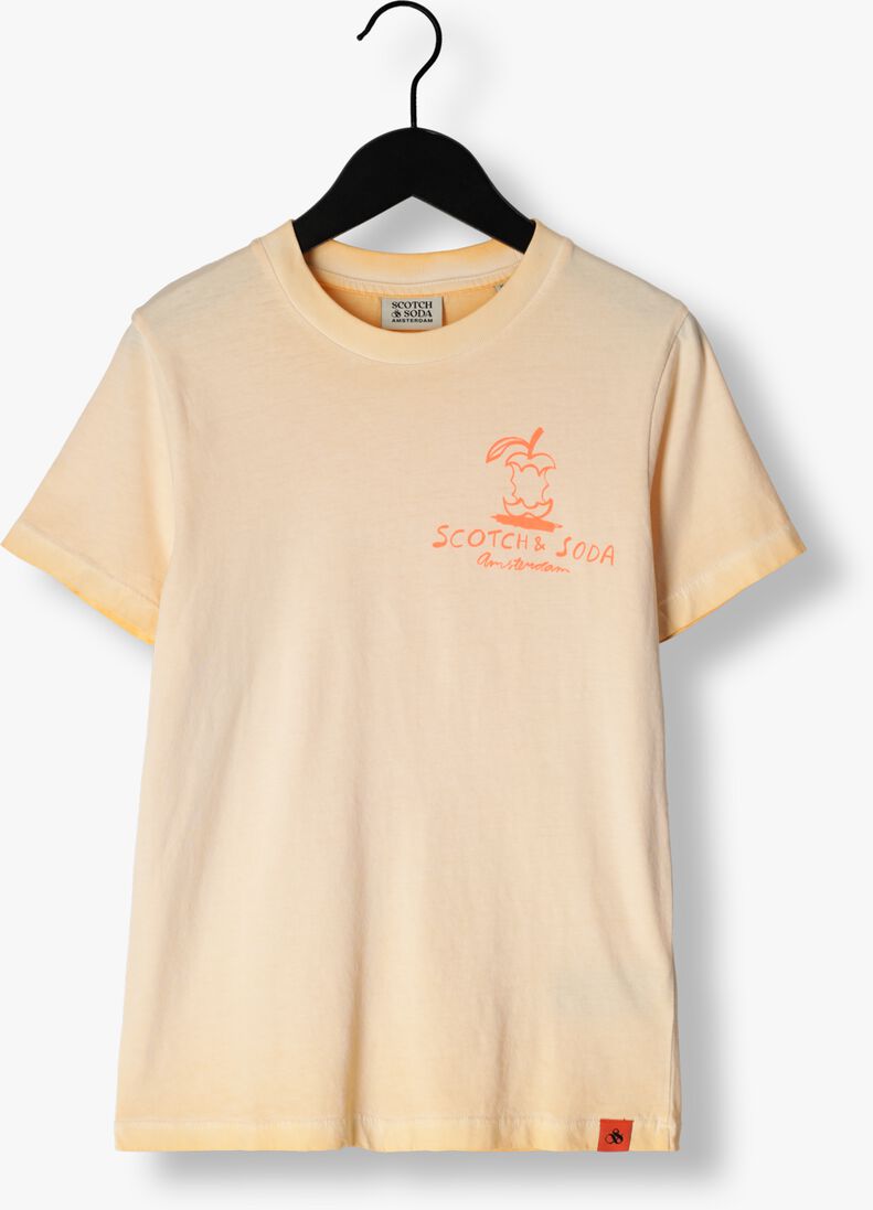 SCOTCH & SODA oranje scotch & soda t-shirt regular fit short sleeved washed artwork
