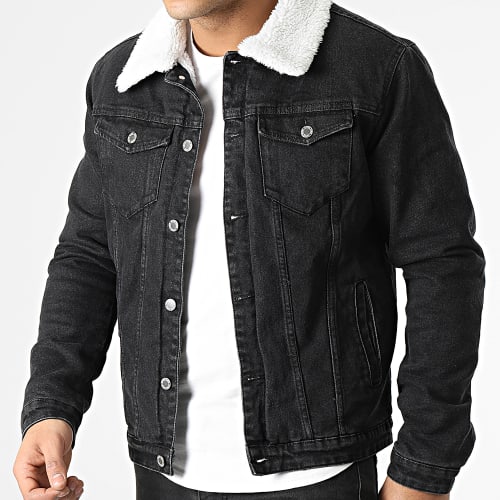 Veste Jean A Col Mouton ZVS-008 Noir
