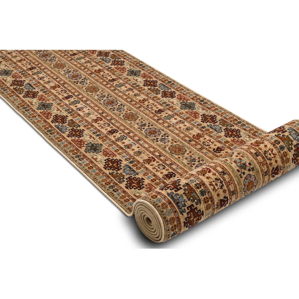 RUGSX KESHAN tapis de couloir 7684 53555 oriental beige terre cuite 90cm 90x600 cm
