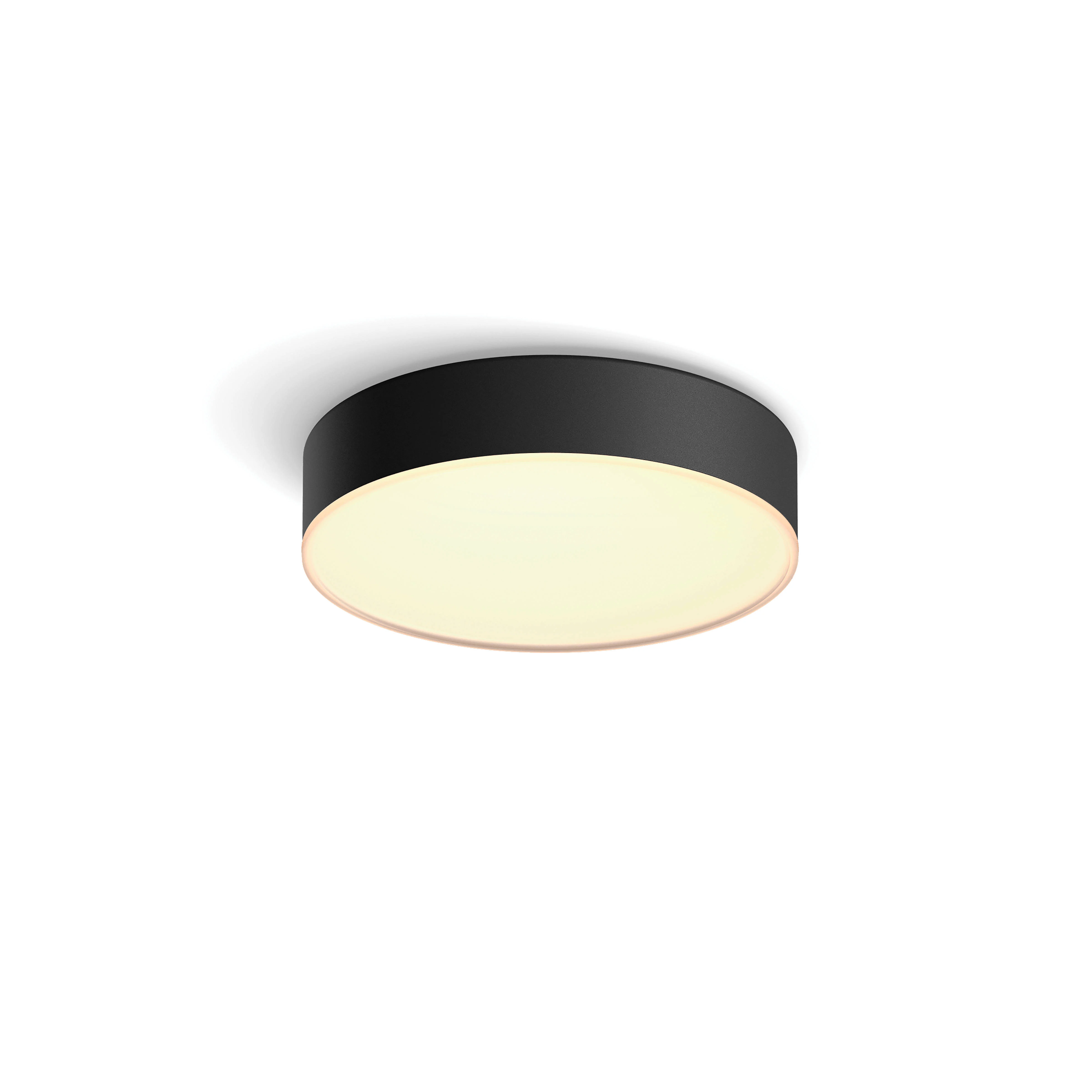 Philips Hue Enrave plafondlamp - warm tot koelwit licht - zwart - 26cm - 1 dimmer switch
