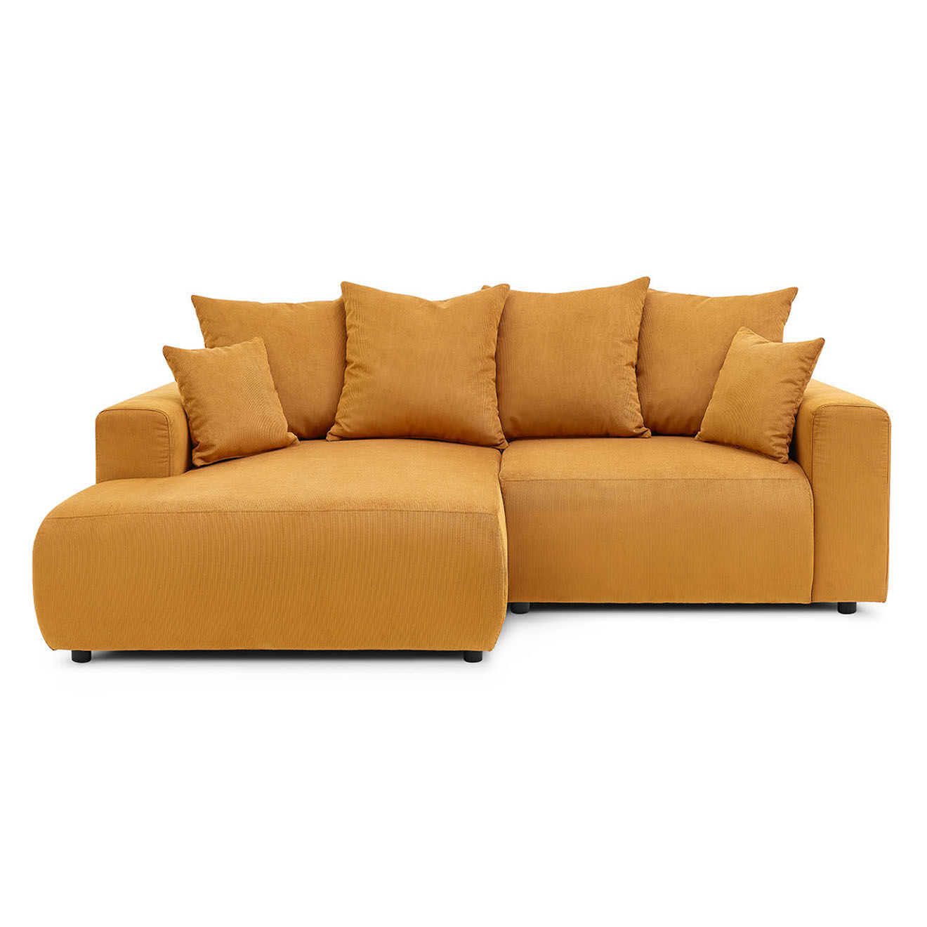 Bobochic Canapé d'angle fixe gauche Enjoy moutarde - 237x147x95 cm