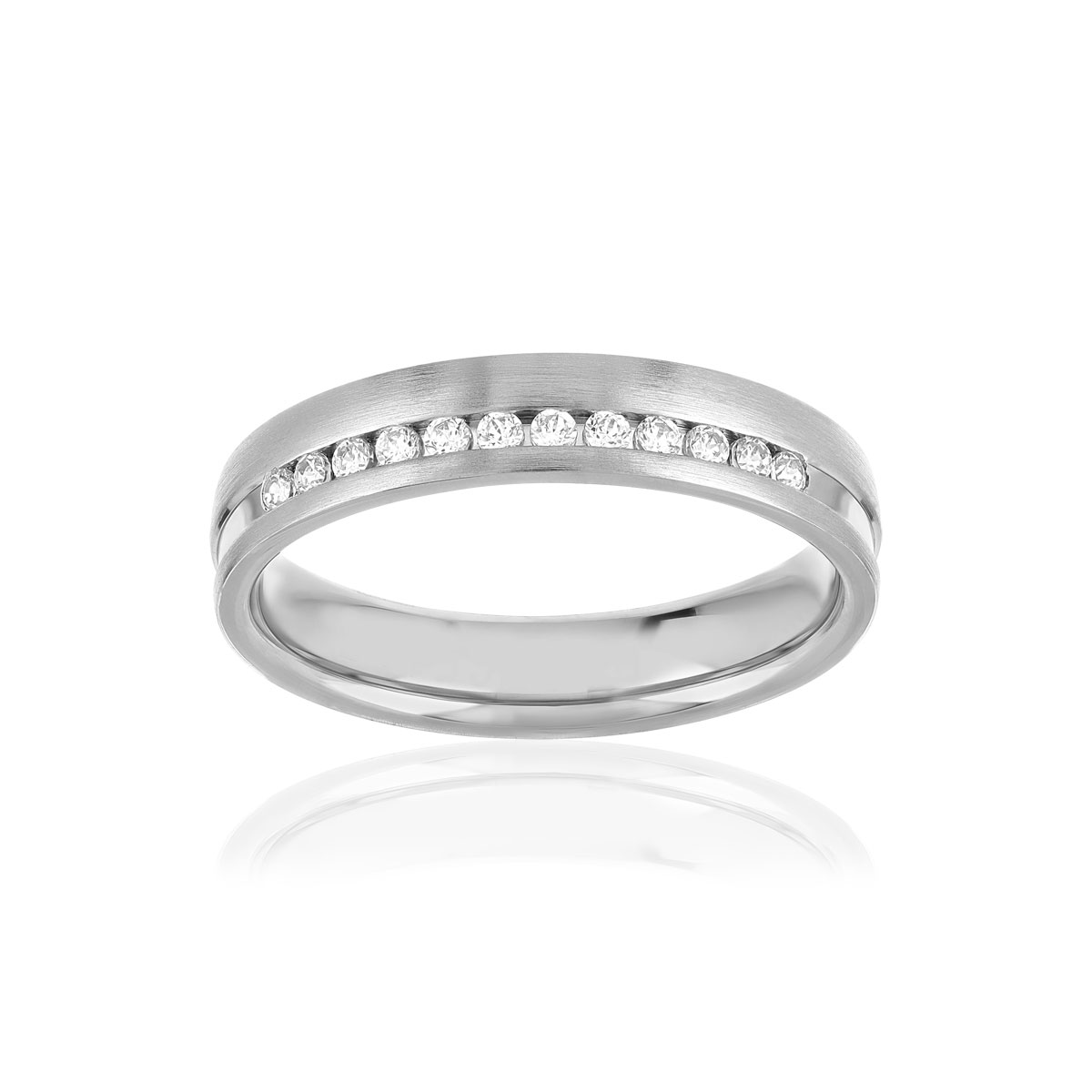 Alliance or 750 blanc diamants