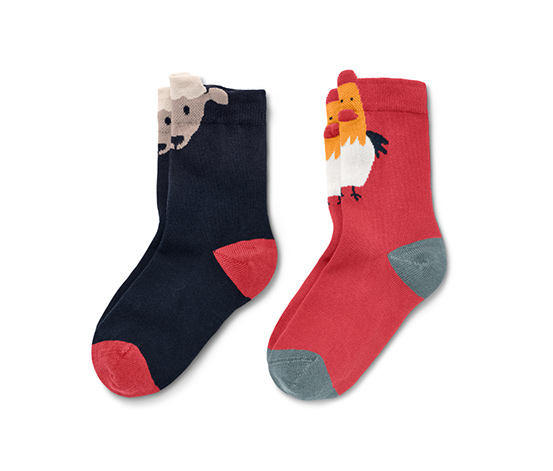 2 Paar Kleinkind-Socken, 3D