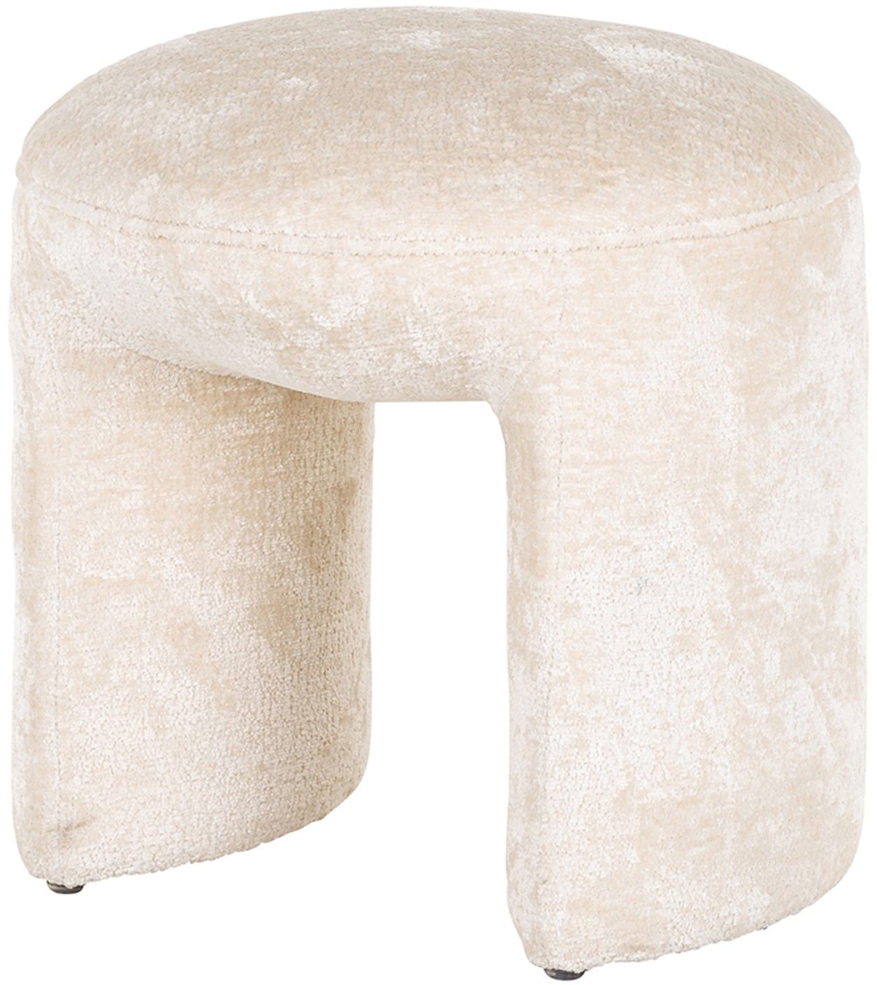 Poef 210880 White Chenille Fargo B45 x D45 x H44 cm