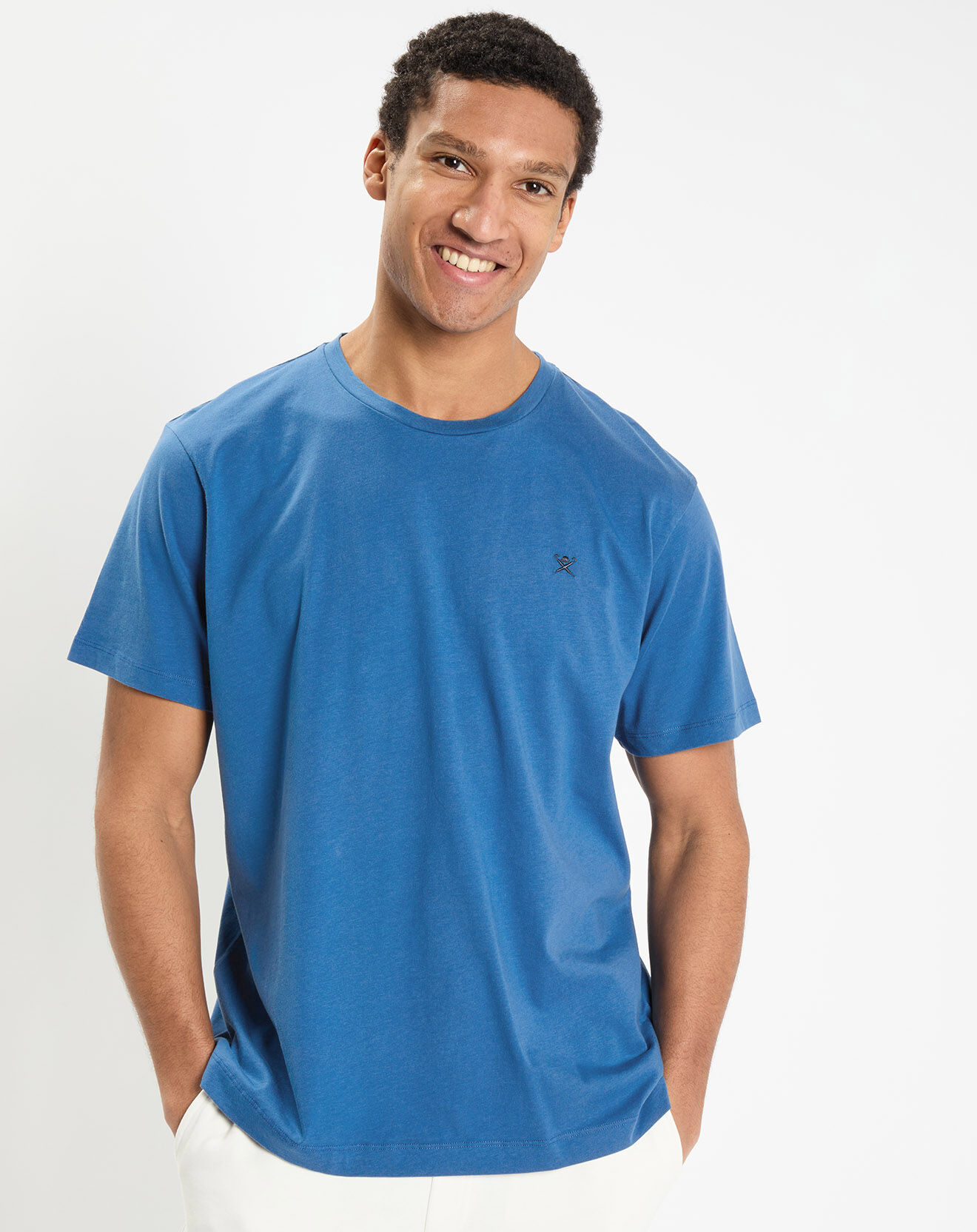 Hackett London T-Shirt Regular Fit uni Yok bleu moyen