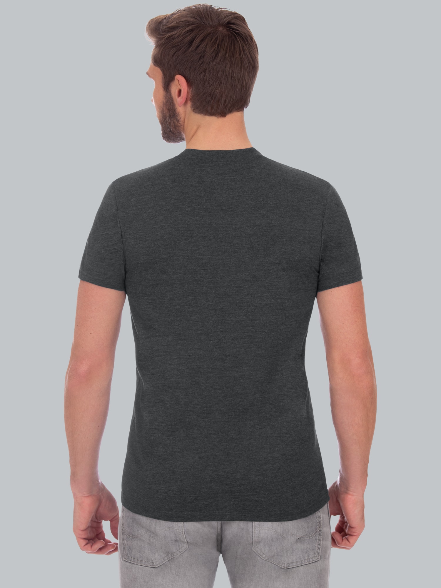 Slim Fit T-Shirt aus DELUXE Baumwolle Anthrazit-melange