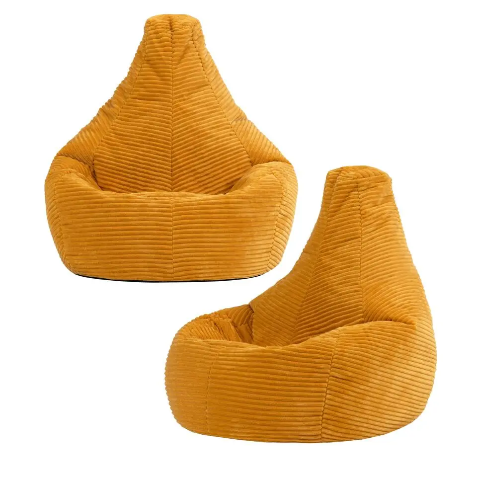 Set van 2 icon Kinderzitzakken Dalton - Corduroy Zitzak - Geel