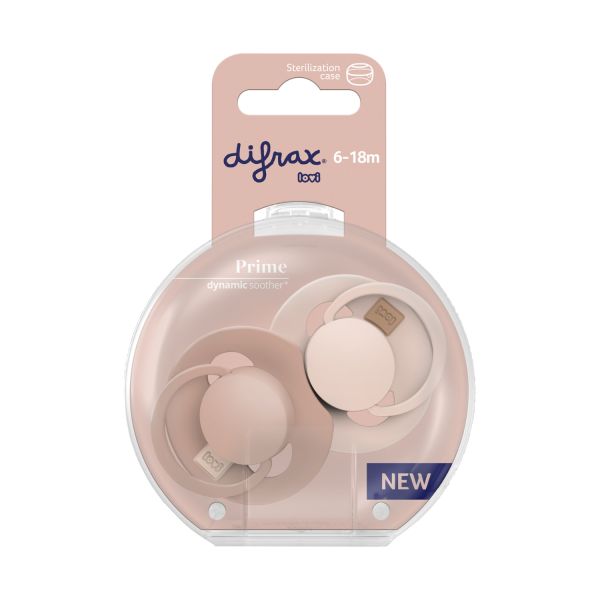Difrax Dynamic LOVI Prime Fopspeen - 6-18mnd - 2st. - Nude/Blush