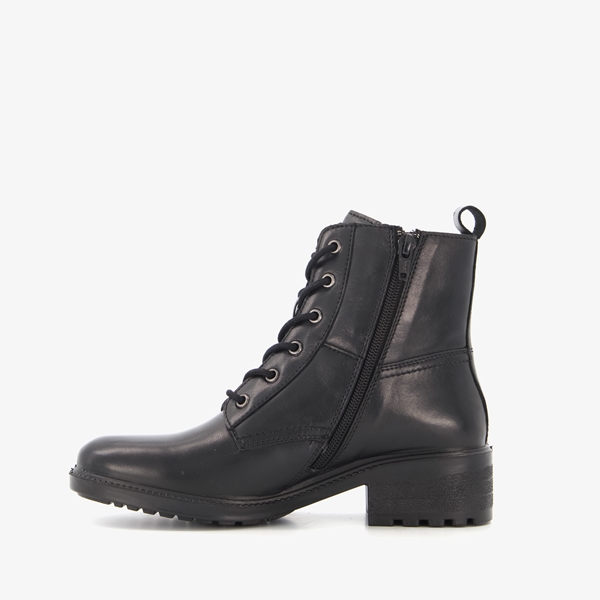 Harper leren dames veterboots zwart