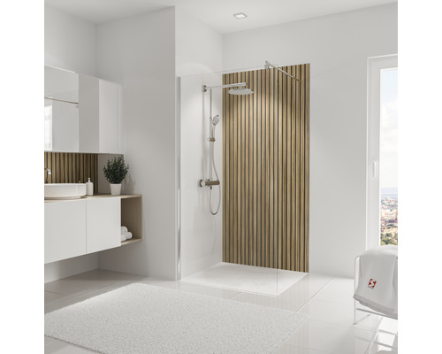 SCHULTE DecoDesign Japandi verticaal douchewandpaneel, houtlook lariks, 210 x 100 cm, D1901021 538