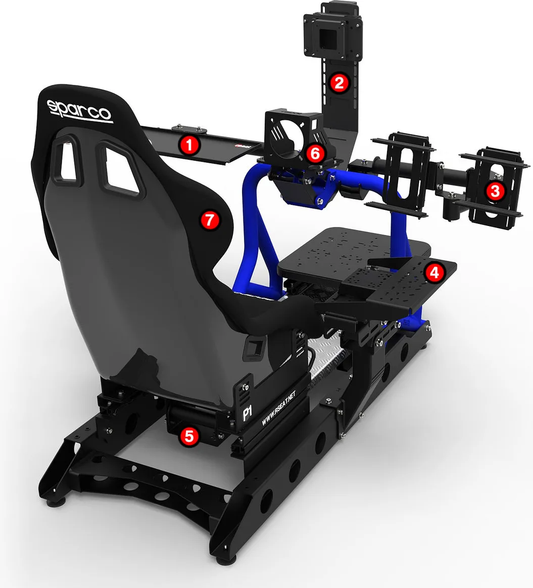 rSeat P1 Bleu Sièges simulation gaming