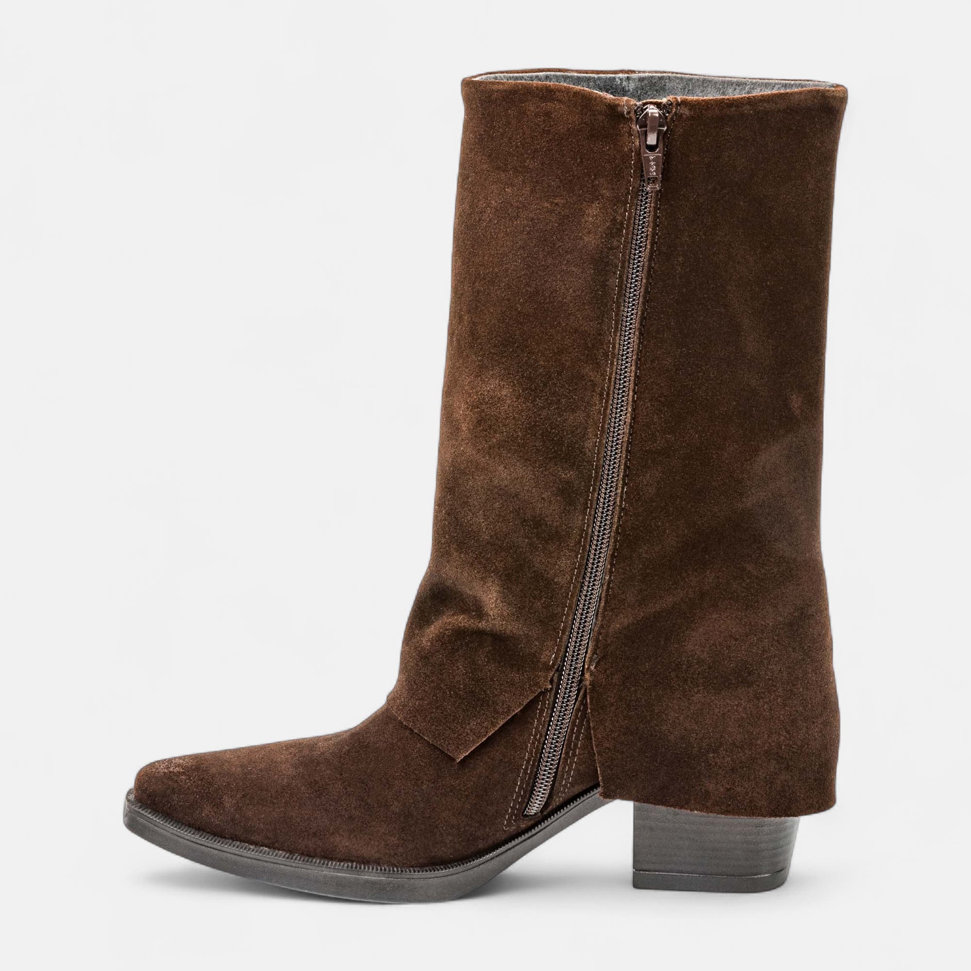 Bottines à talon Femme en cuir marron