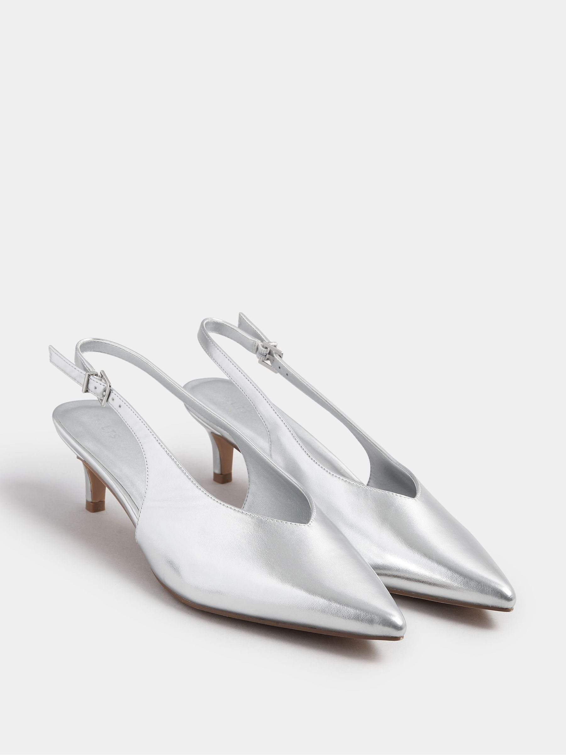 Long Tall Sally V Cut Kitten Slingback Heel Shoes