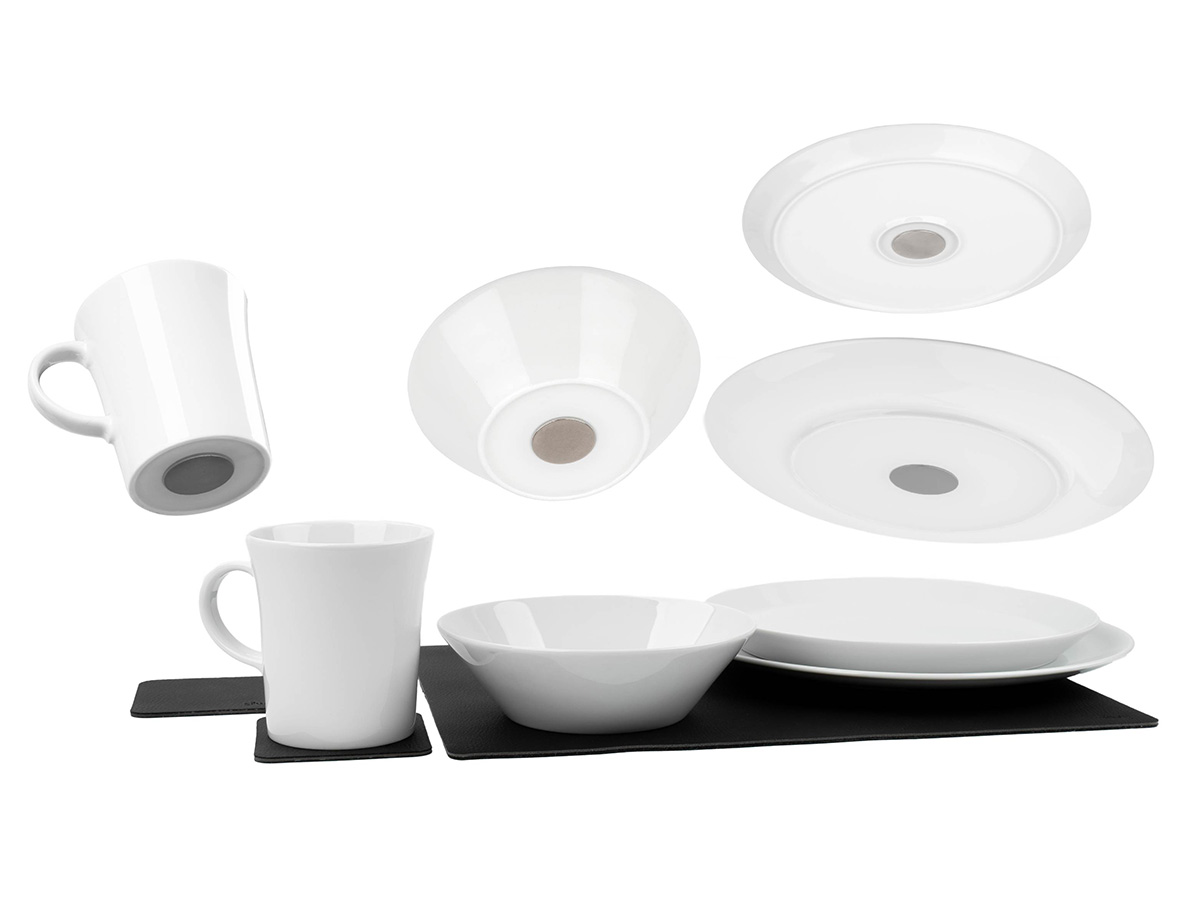 Silwy Classic 11-delig magnetisch porseleinen serviesset - White
