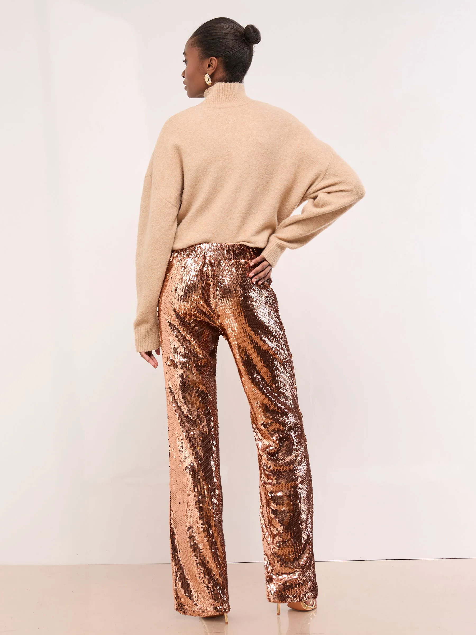 Brons - Lipsy - Broek met lovertjes
