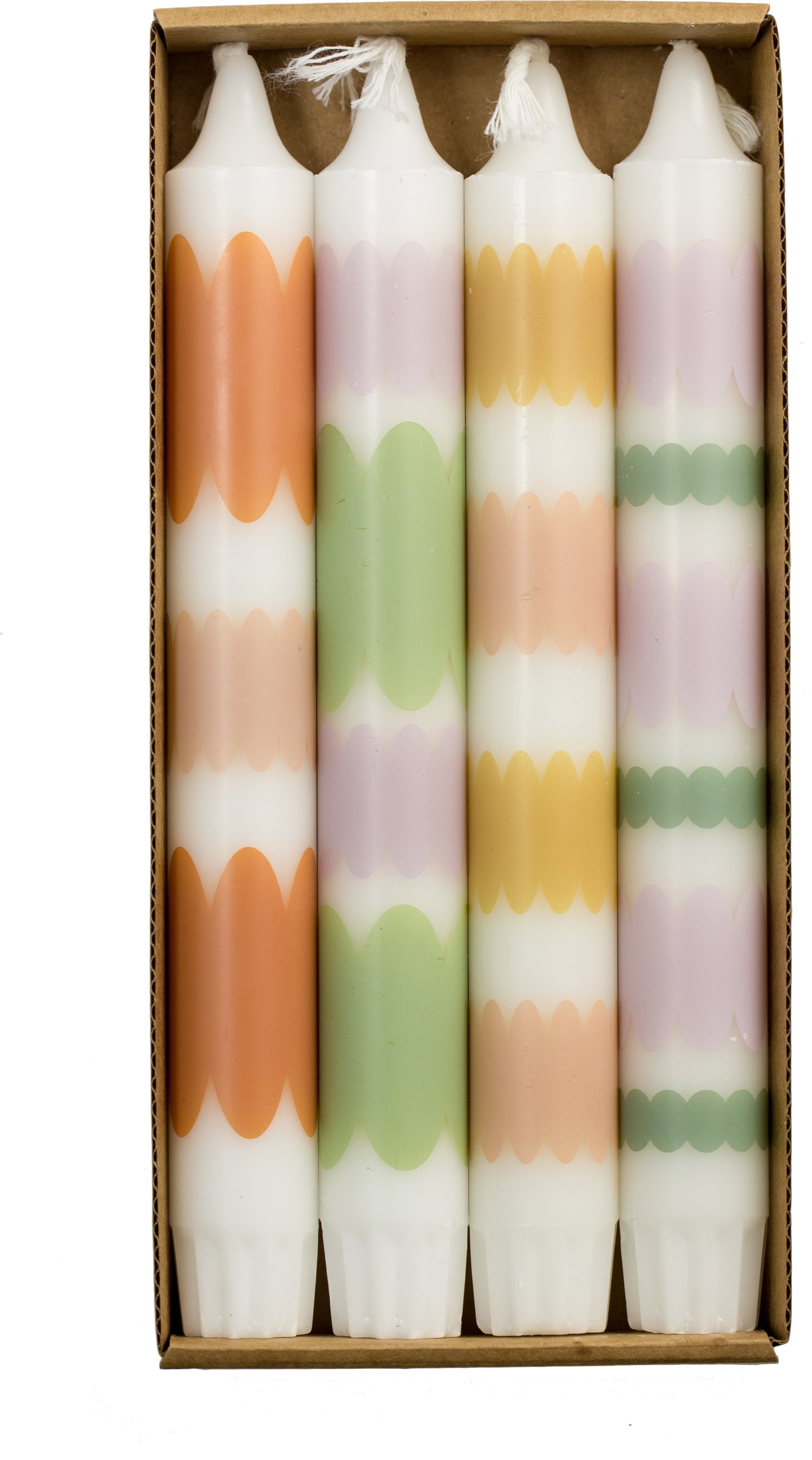 Rustik Lys dinerkaars By Kimmi wit / multi 7 uur D 2,2 H 20 cm 4 stuks