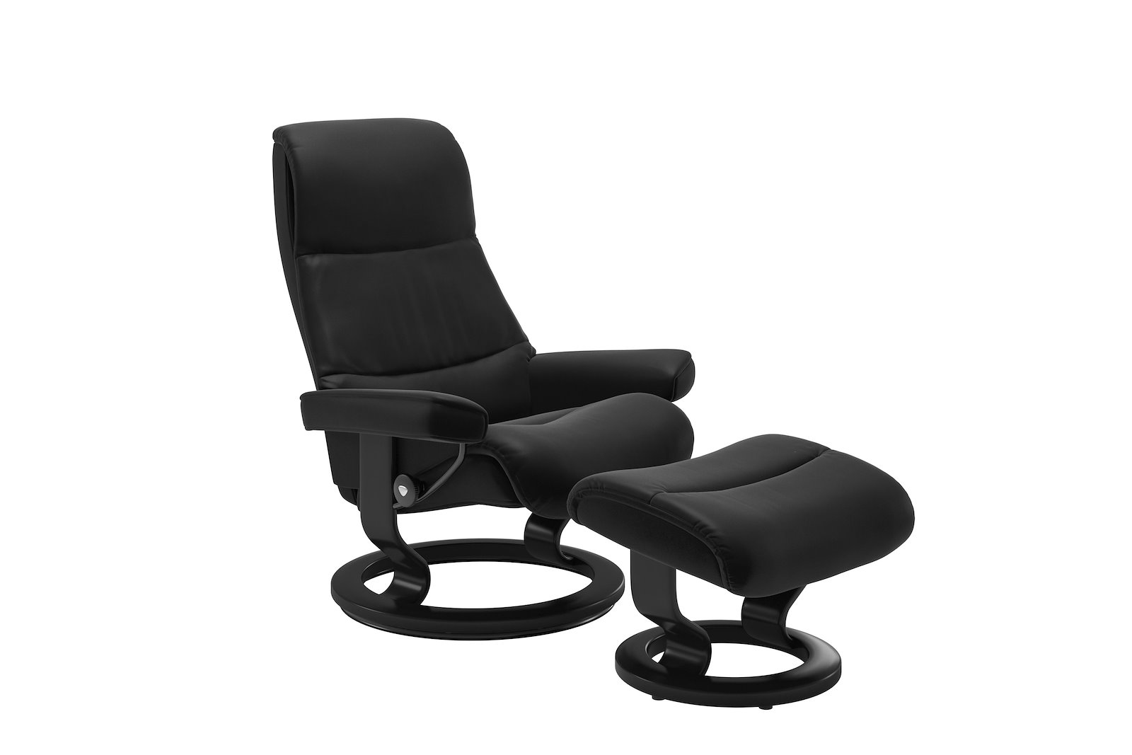 View (M) lenestol med krakk Hud Paloma Black - Classic - Sort