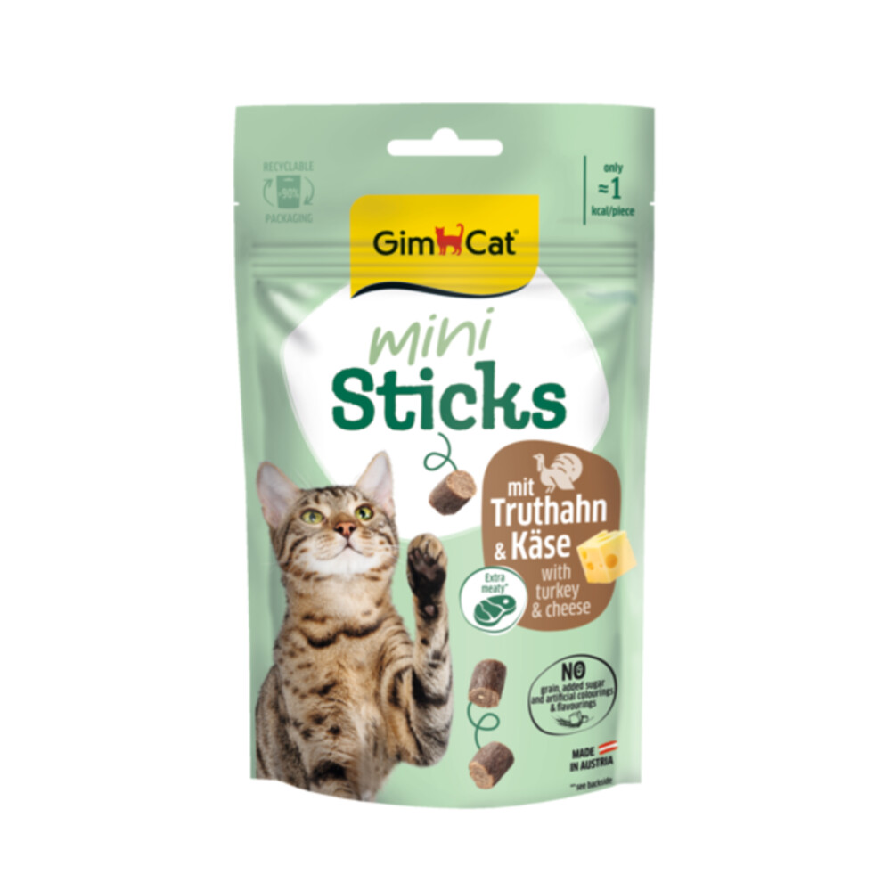 GimCat Mini Sticks Kattensnack Kalkoen & Kaas50 gr