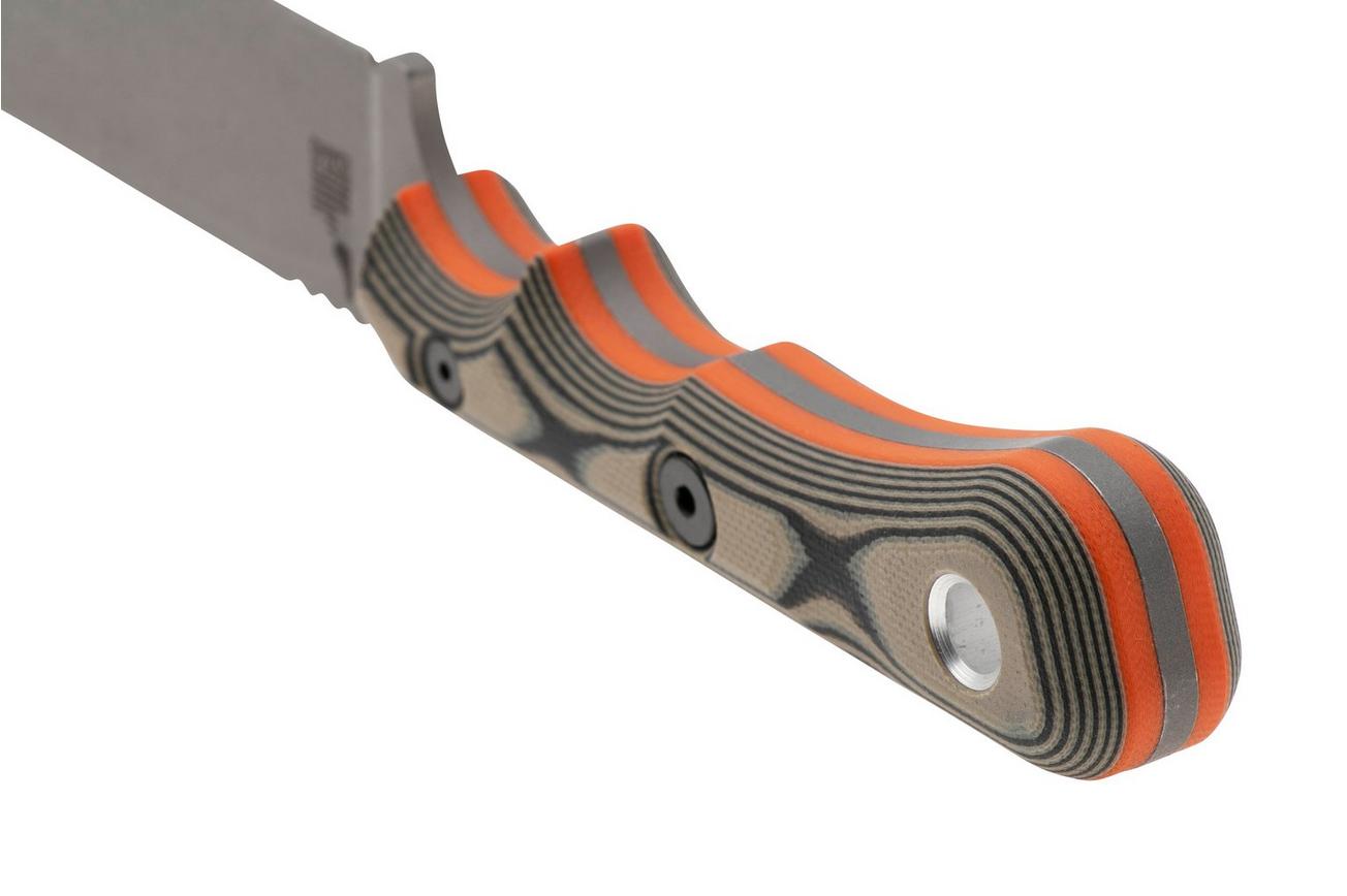 TOPS Knives Muley Skinner MSKIN-01, 154CM Tumble Finish, Tan Black G10, jachtmes, Leo Espinoza design