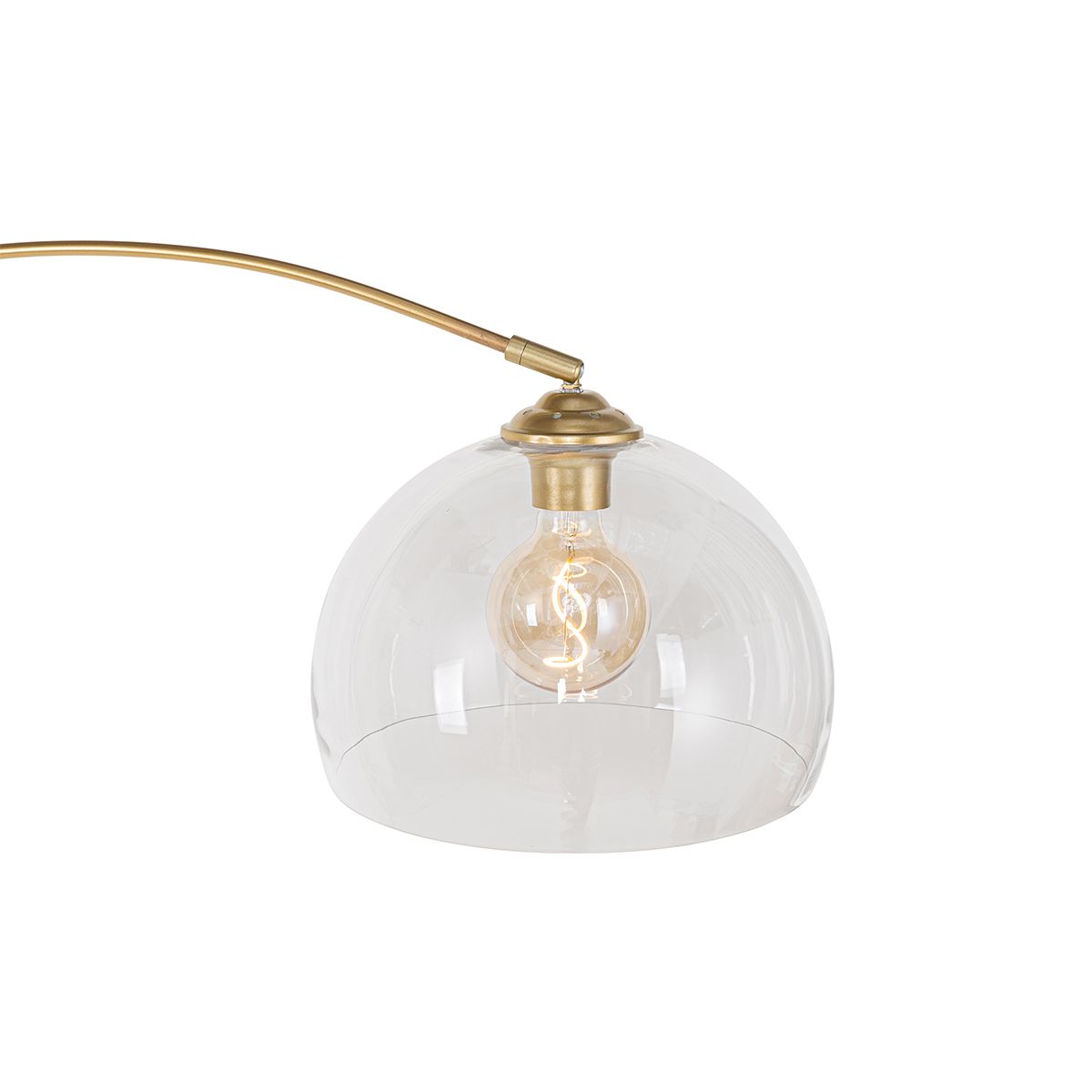 Smart booglamp messing met helder glas incl. Wifi G95 - Arc
