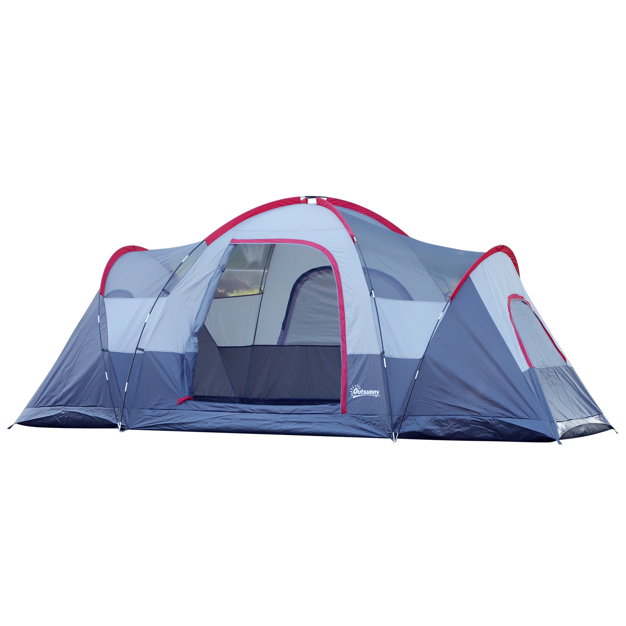 Barraca de camping grande Outsunny cinza com bolsa de transporte