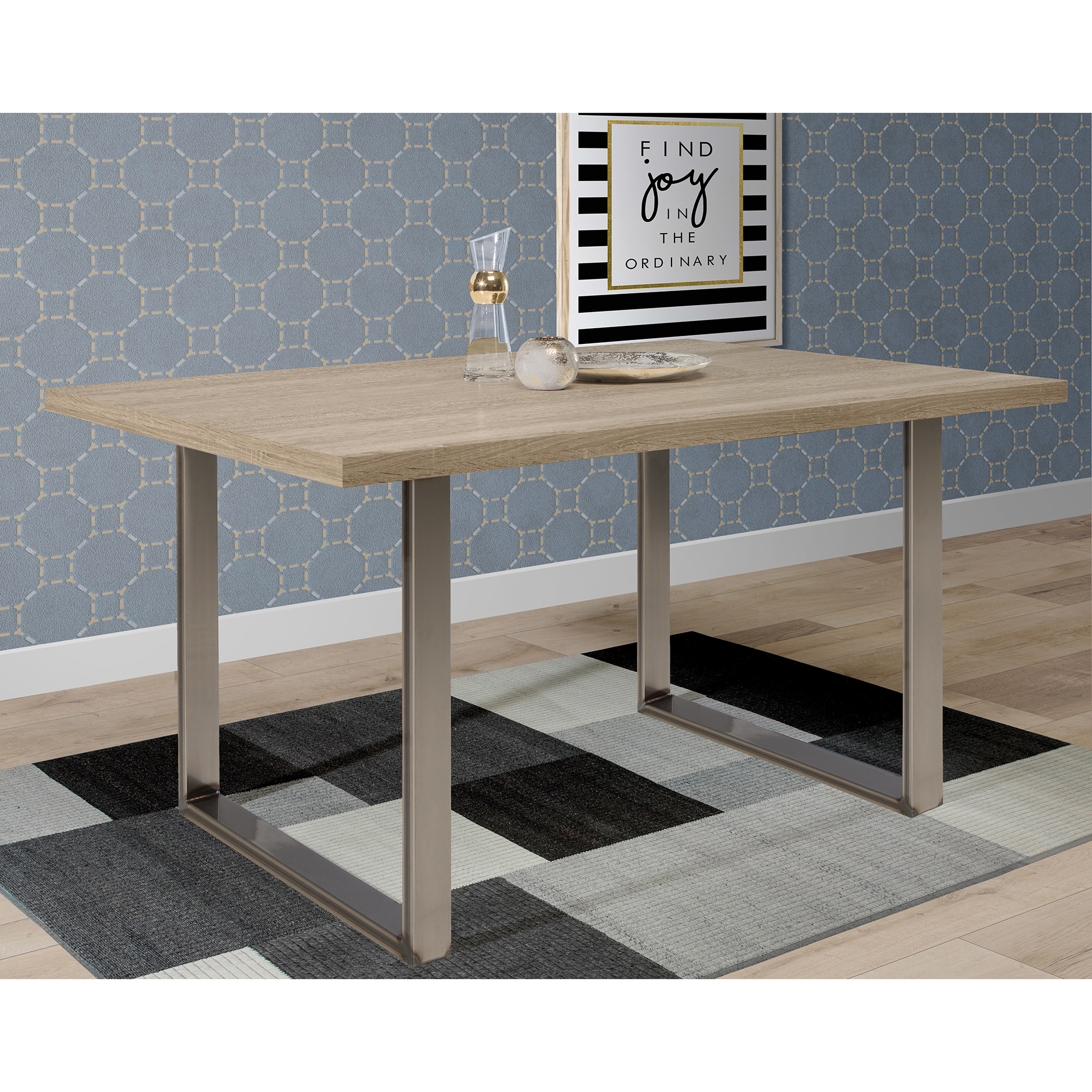 Esstisch - Sonoma Eiche - silber - 140x90 cm