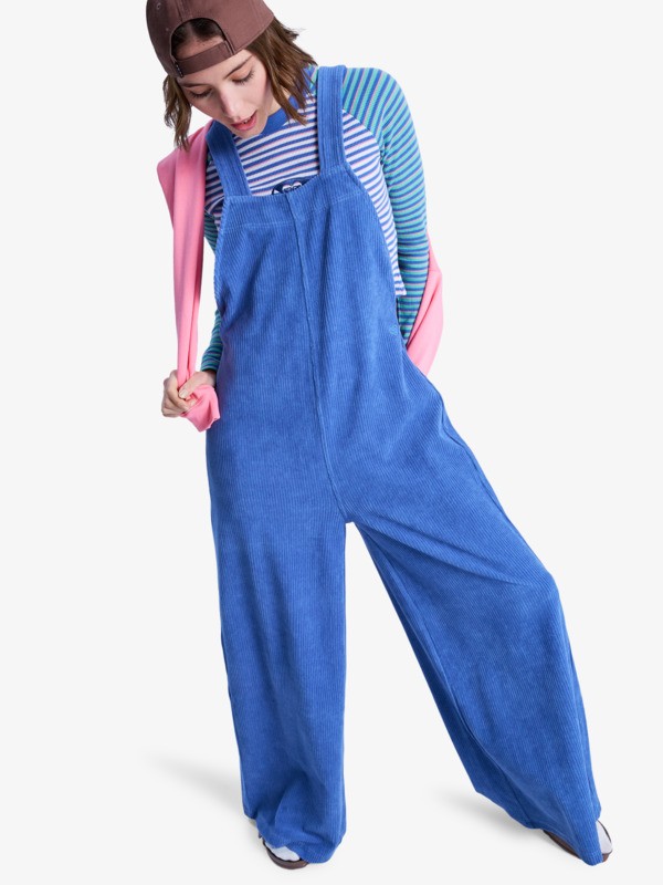 Best Daze Salopette en velours Bleu Femme