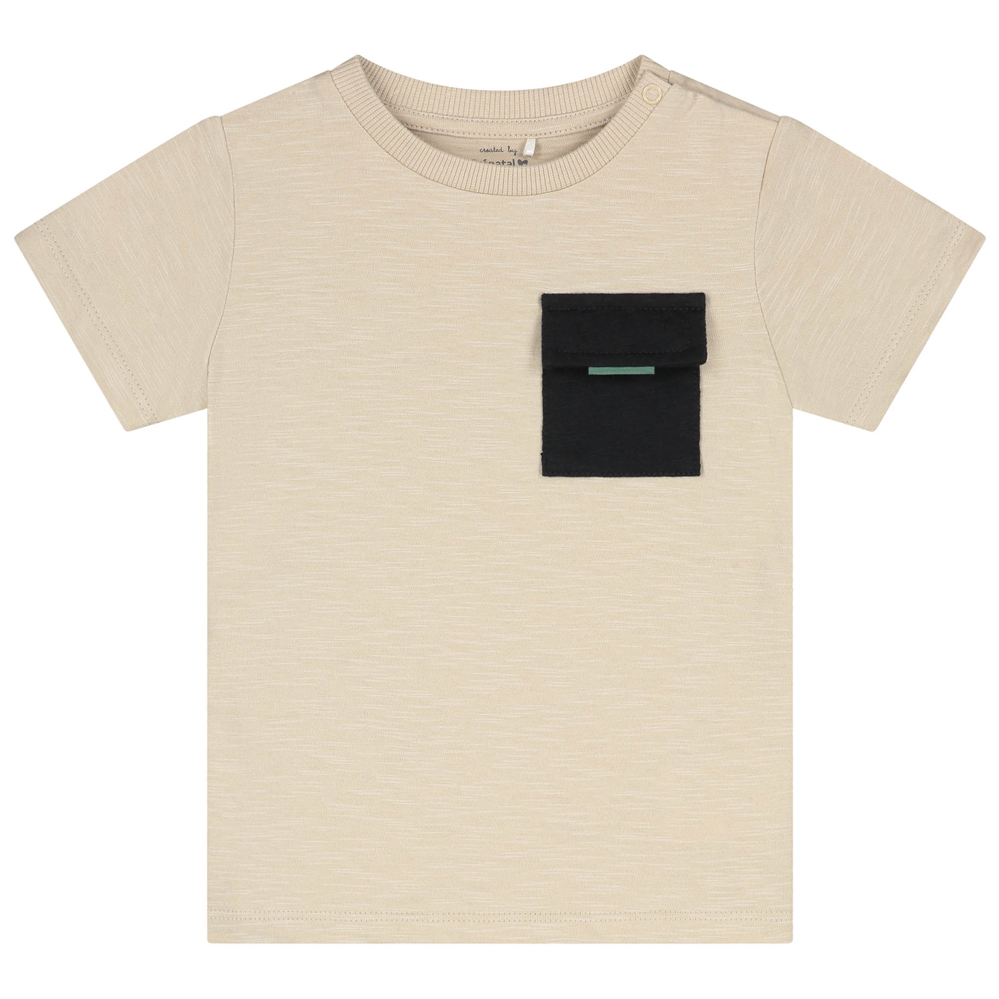 Prénatal baby T-shirt korte mouwen effen beige