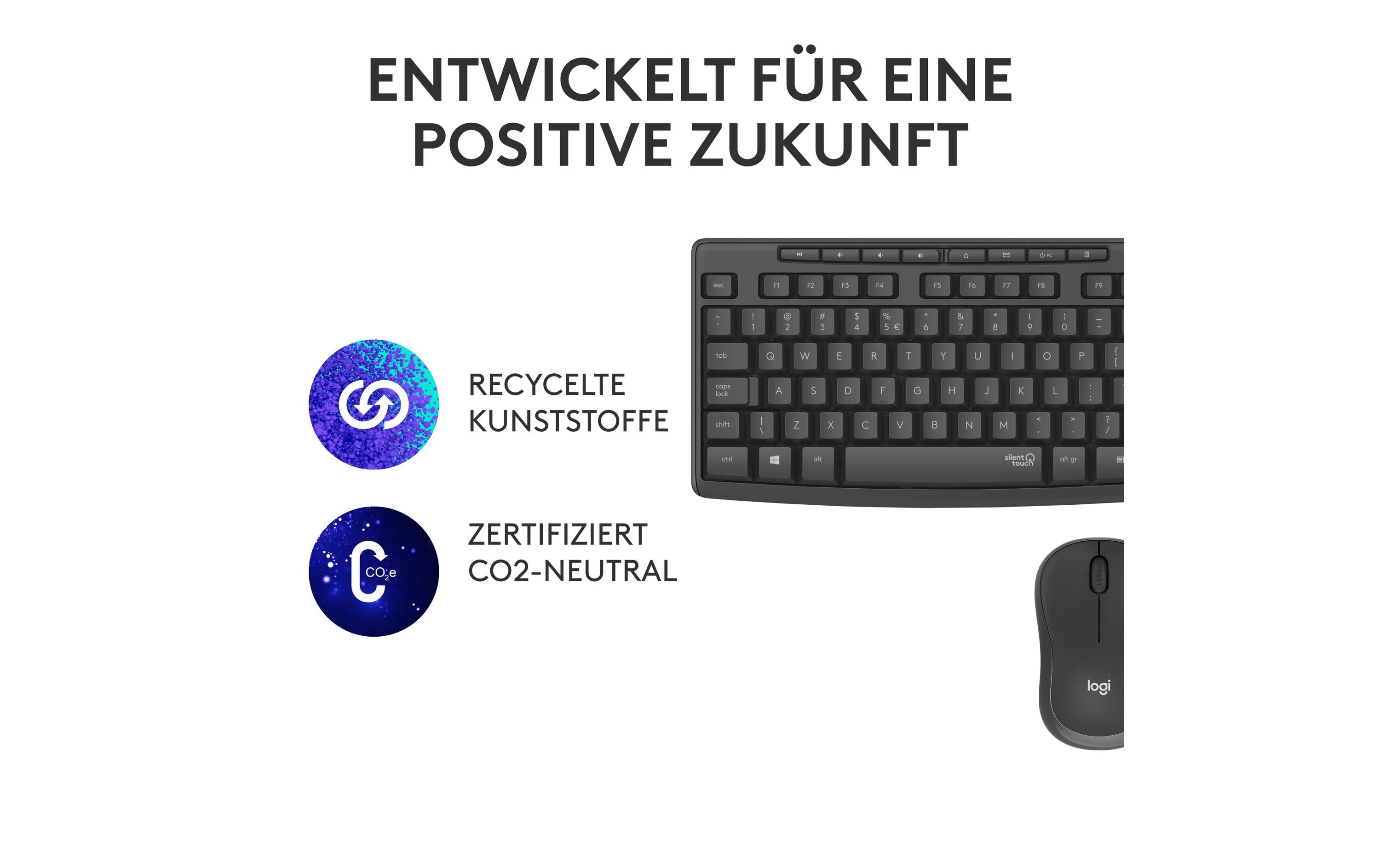 Tastatur-Maus-Set MK295 Graphite CH-LayoutKabelloses Tastatur-Maus-Set