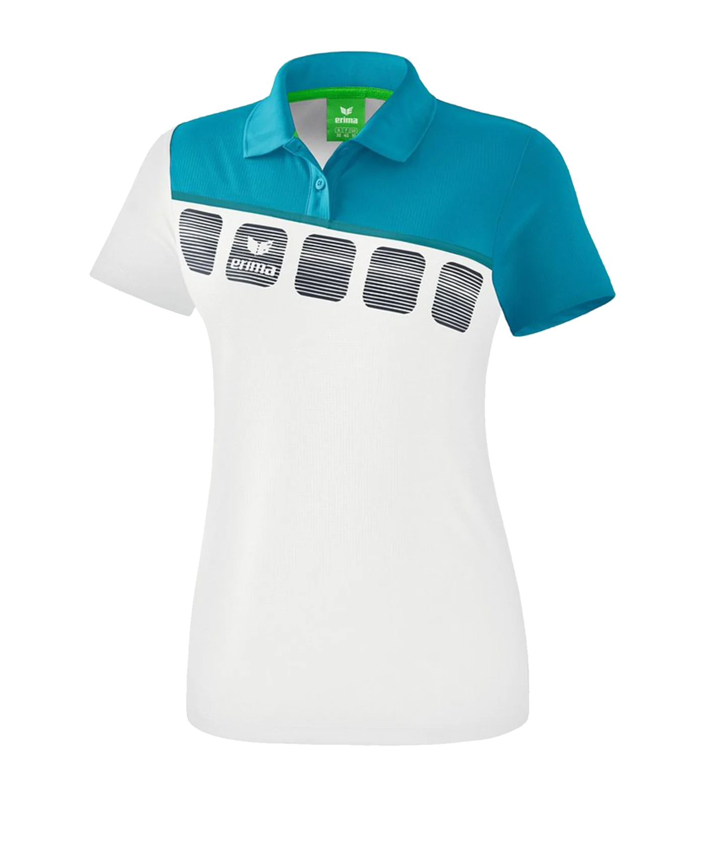 Erima 5-C Poloshirt Damen Weiss Blau