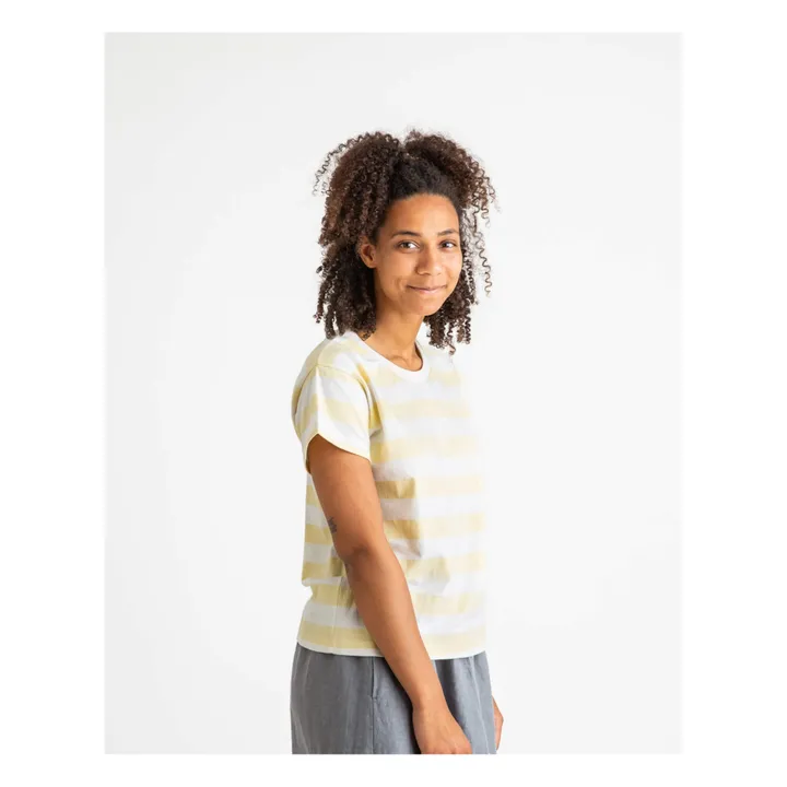 Matona T-shirt Essential Rayures Coton Bio | Jaune pâle