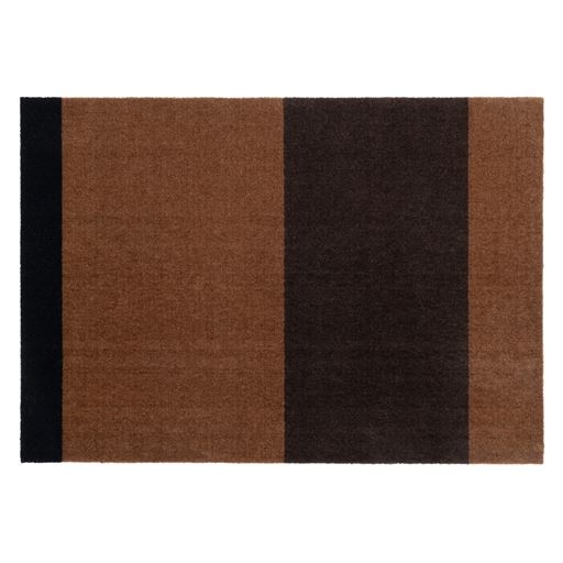 Tica Copenhagen Stripe Horisontal Gulvtæppe, Cognac/Dark Brown/Black, 90x130 cm