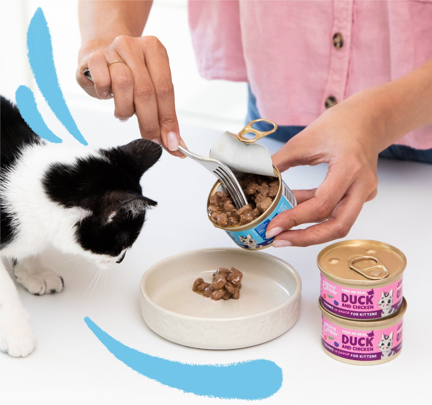 Edgard & Cooper kattenvoer chuncks in saus kabeljauw/kip kitten 85 g