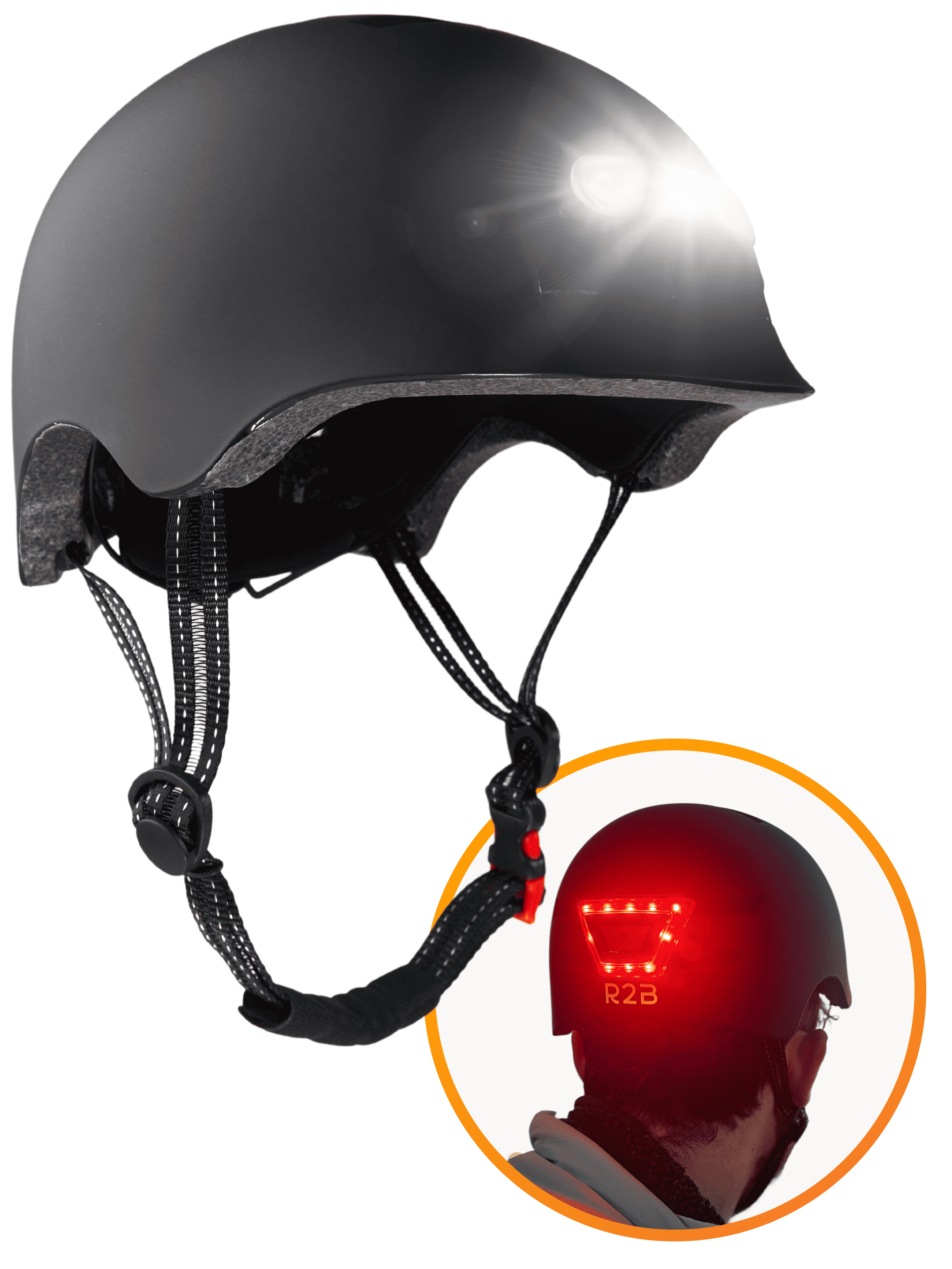 R2B Fietshelm met LED-verlichting