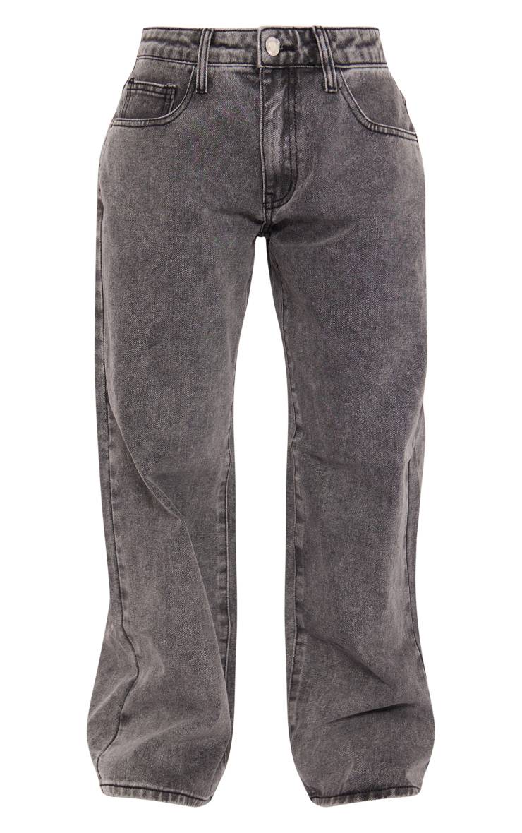 Washed Grey Jean Boyfriend Taille Basse Petite