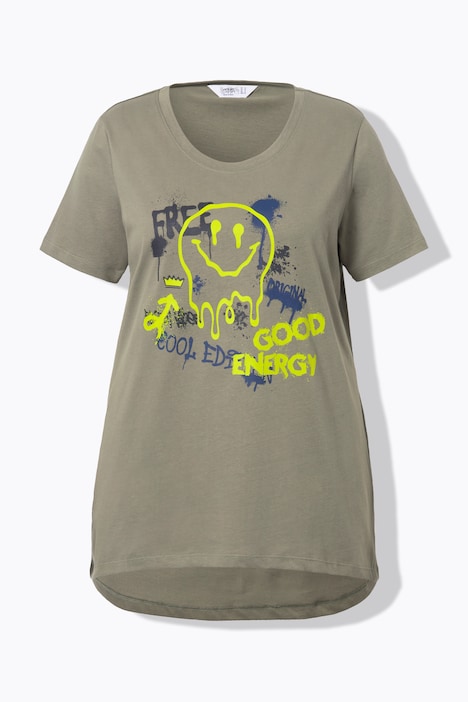 T-Shirt, A-Linie, Smiley, Halbarm