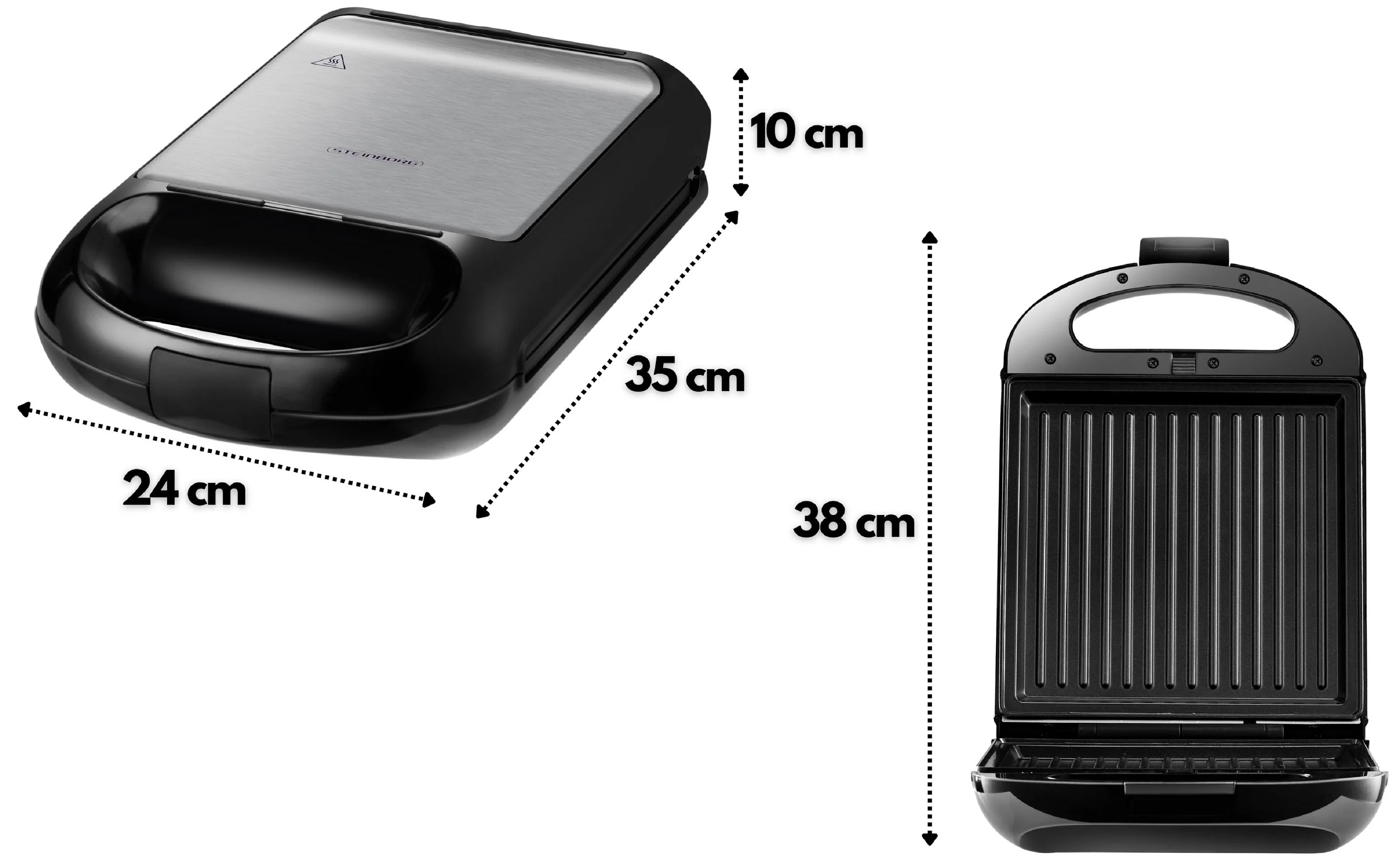 Steinborg 3in1 Sandwichmaker Kontaktgrill Waffeleisen 1200W