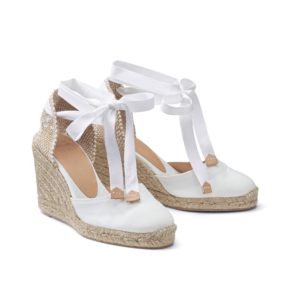 CASTANER<br>Espadrilles de algodão com salto anabela Carina