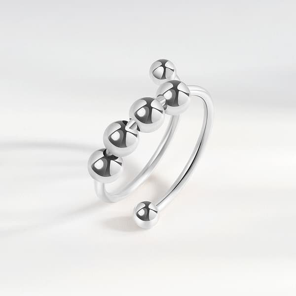 INF Justerbar kobber antistressring, 3-pakning Sølv