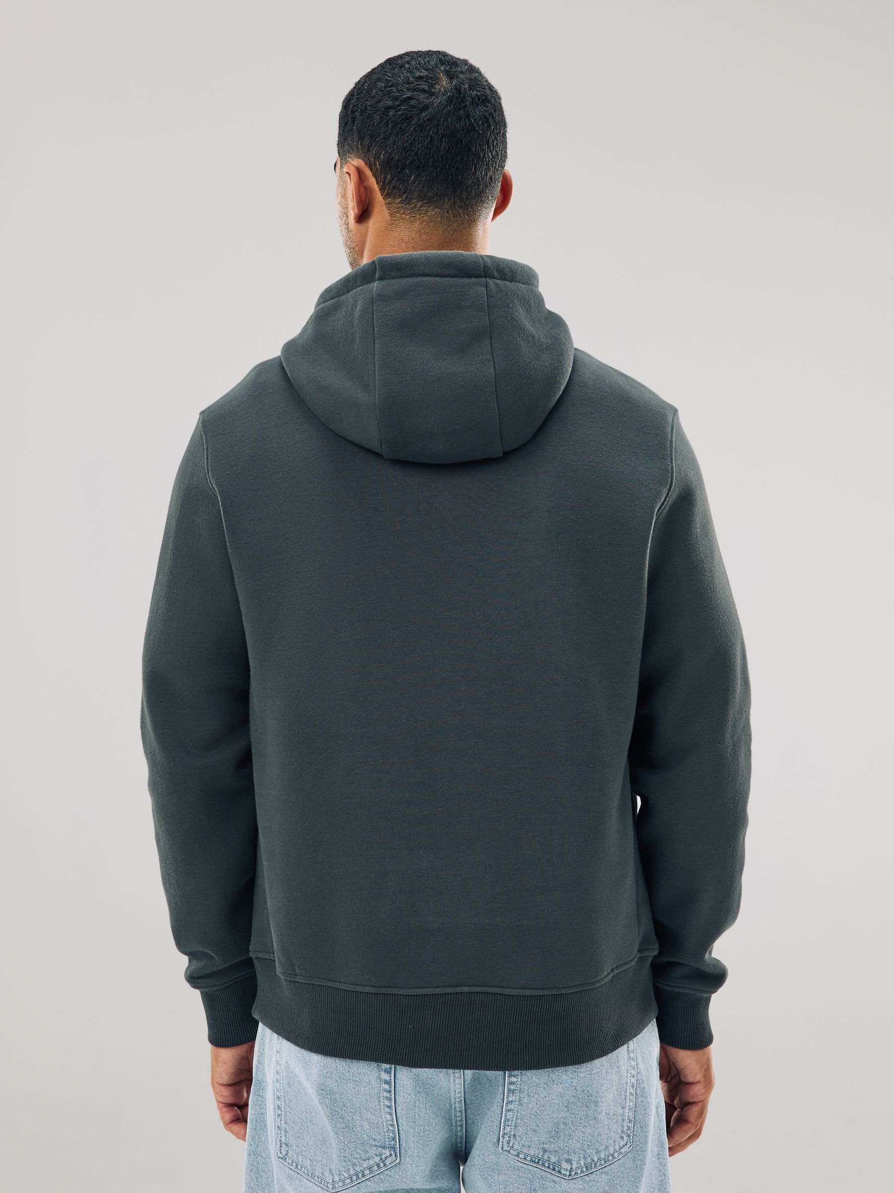 Leisteen grijs - Normale Pasvorm - Zwaargewicht Cotton Rich Jersey Hoodie