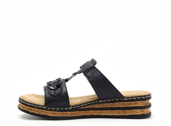 Rieker mules et sabots plats femme 62936 bleu