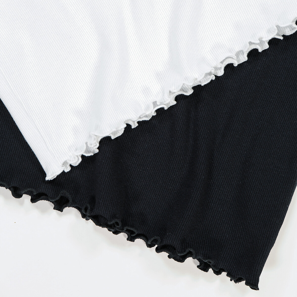 COLEÇÃO LA REDOUTE<br>Conjunto de 2 camisetas em malha canelada